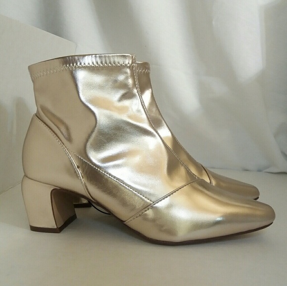 gold metallic booties